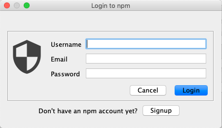 login dialog