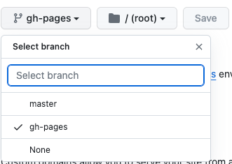 select gh pages