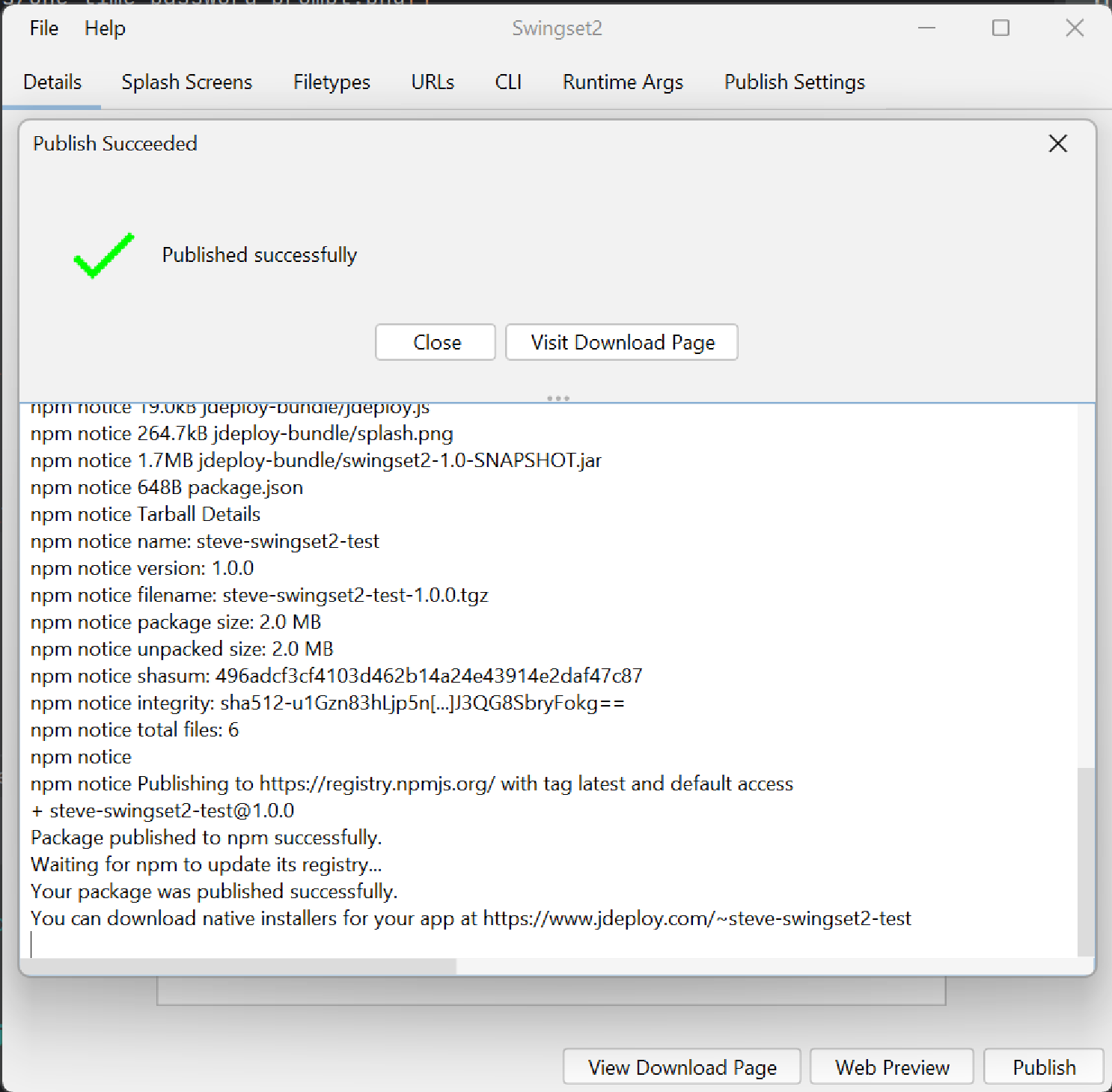 publish success