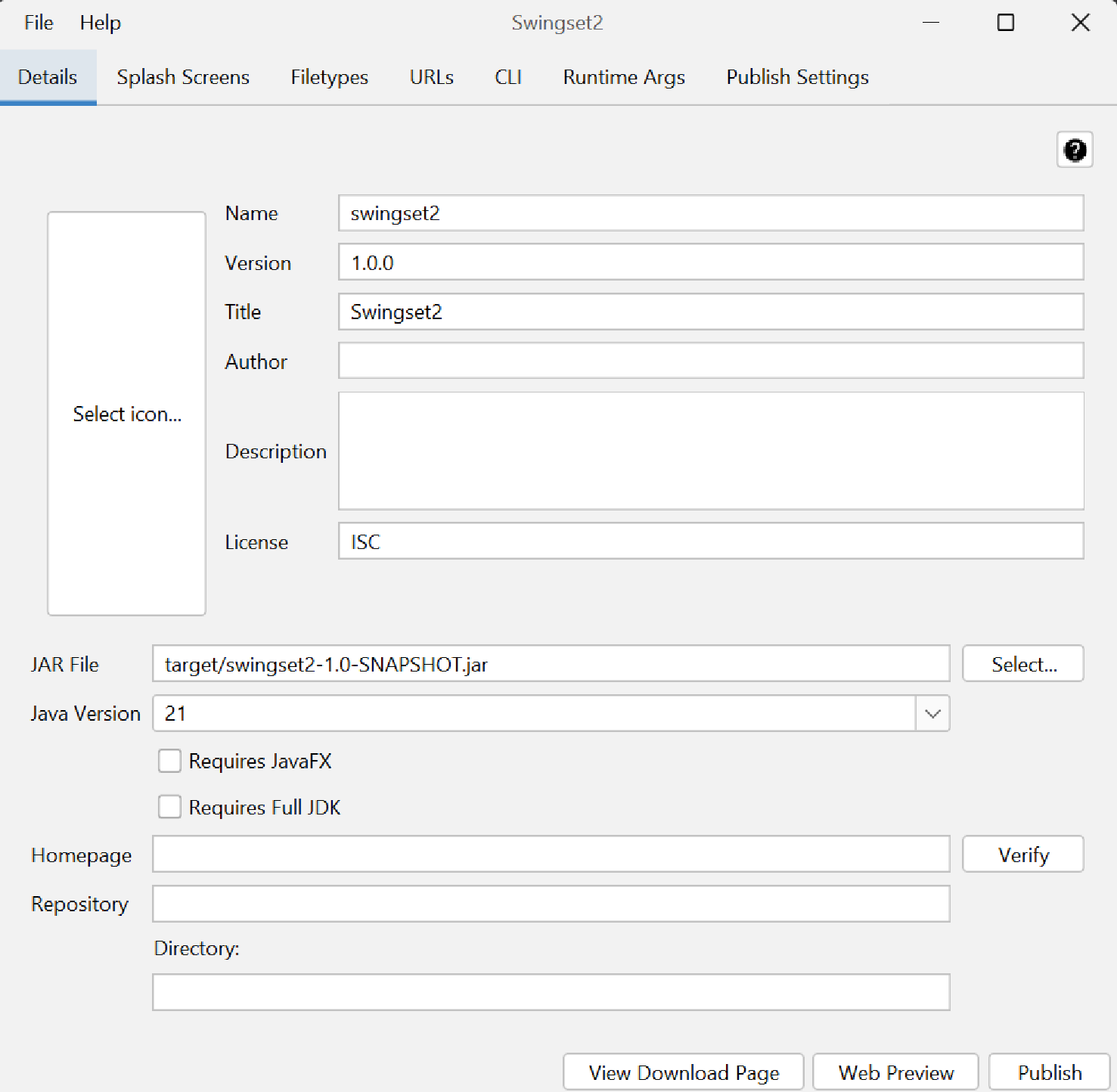 proejct editor swingset after import