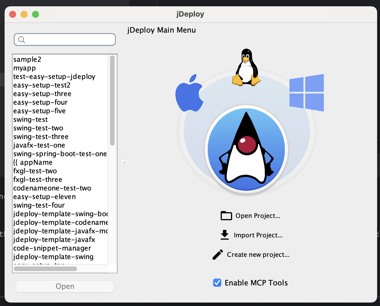 01 jdeploy main menu