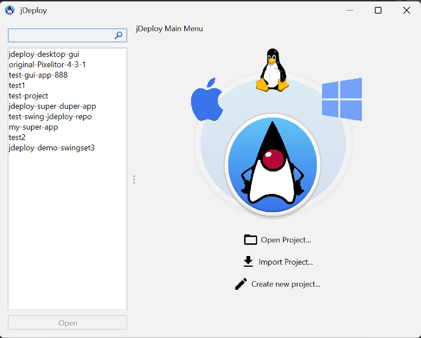 main menu