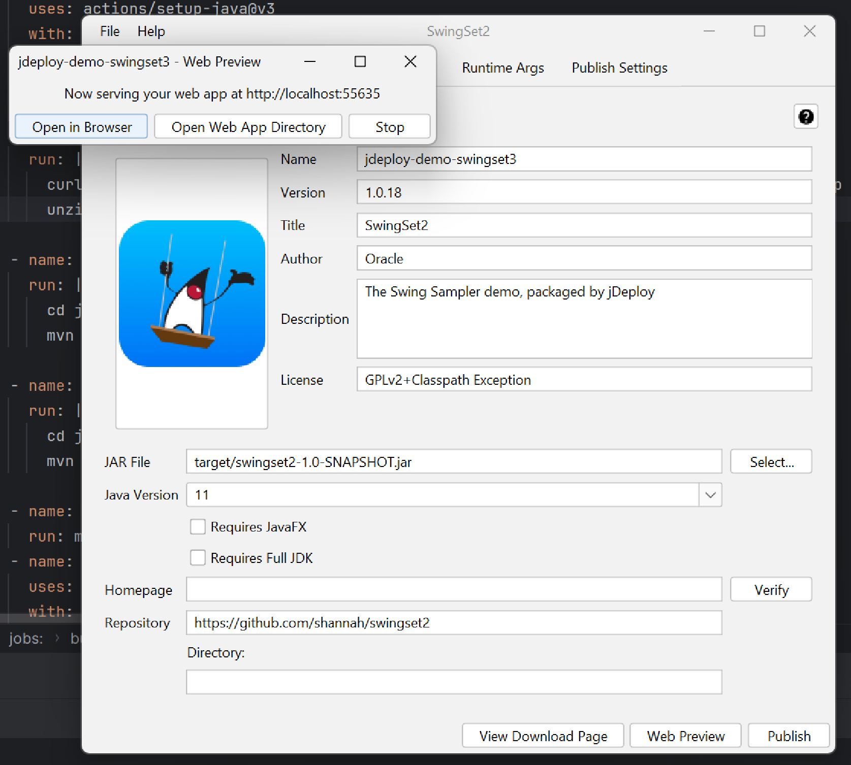 web preview dialog
